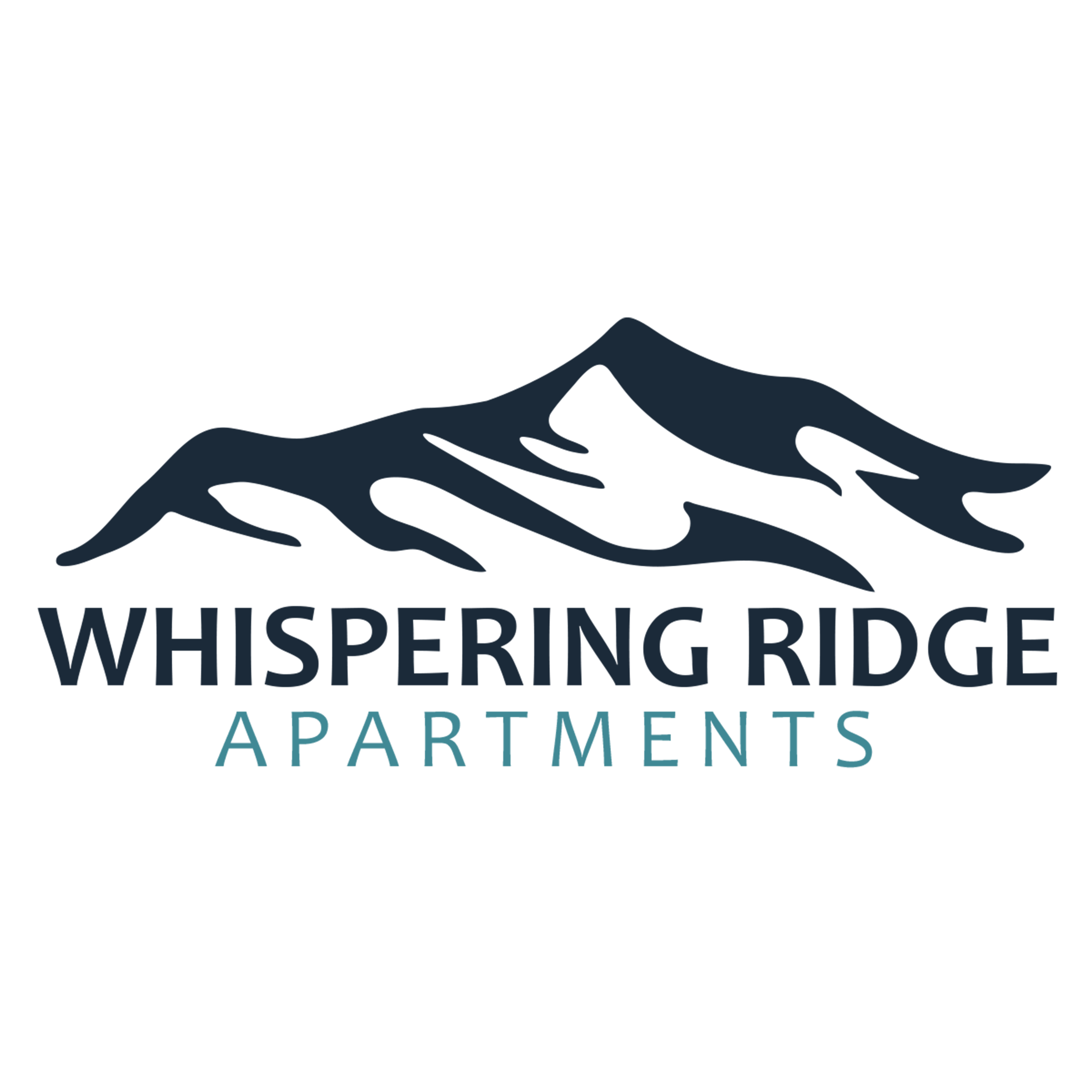 The image is a logo for Whispering Ridge Apartments.